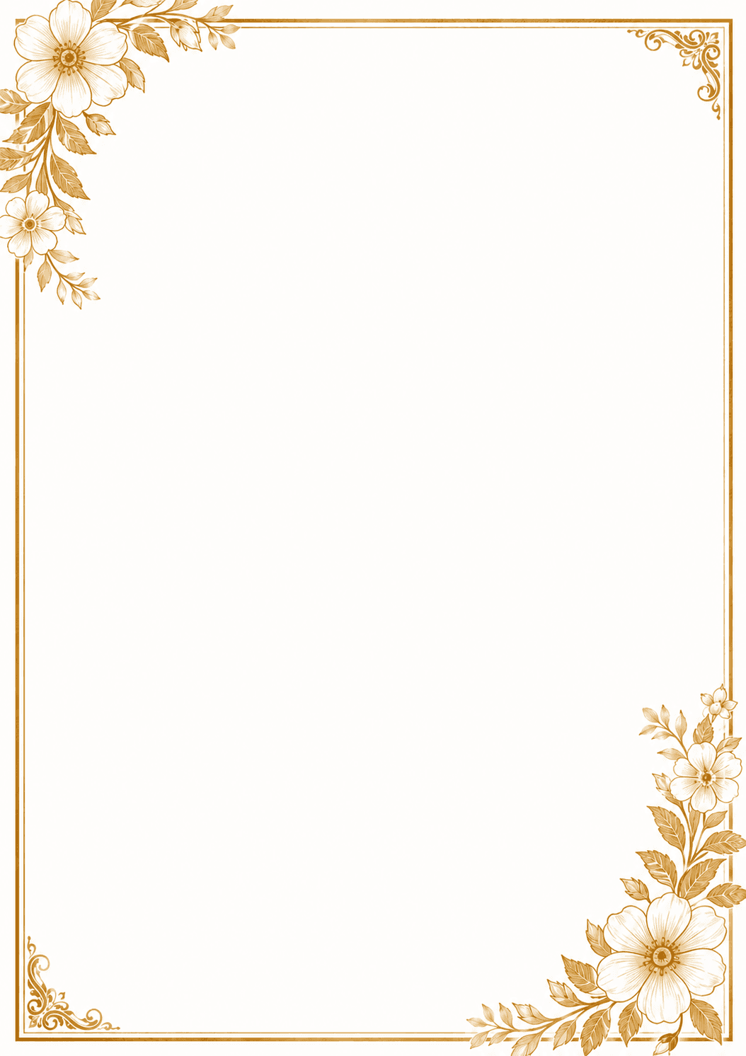 Marriage biodata format 1 — Golden Blossom biodata design